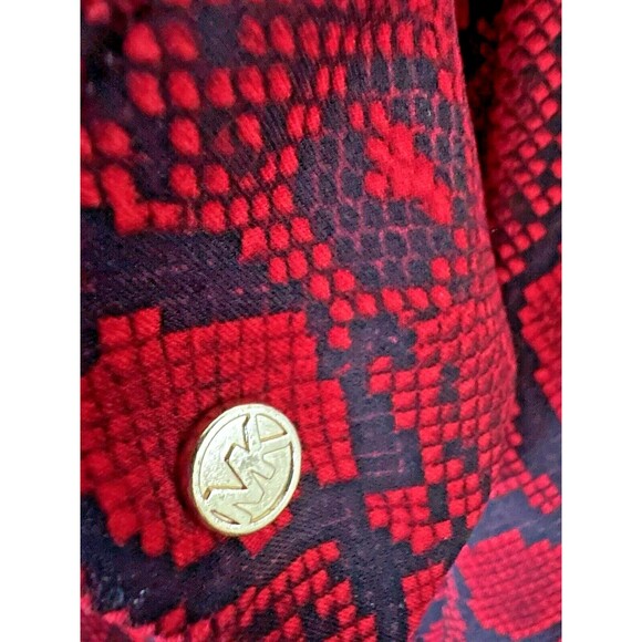 Michael Kors Women's Plus Size Snakeskin-Print Mini Dress Red Crimson Size 3X - Picture 8 of 9